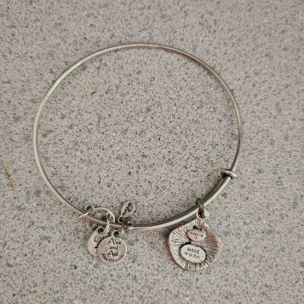 Alex and Ani Seashell Shell Beach Silver Charm Bangle 155